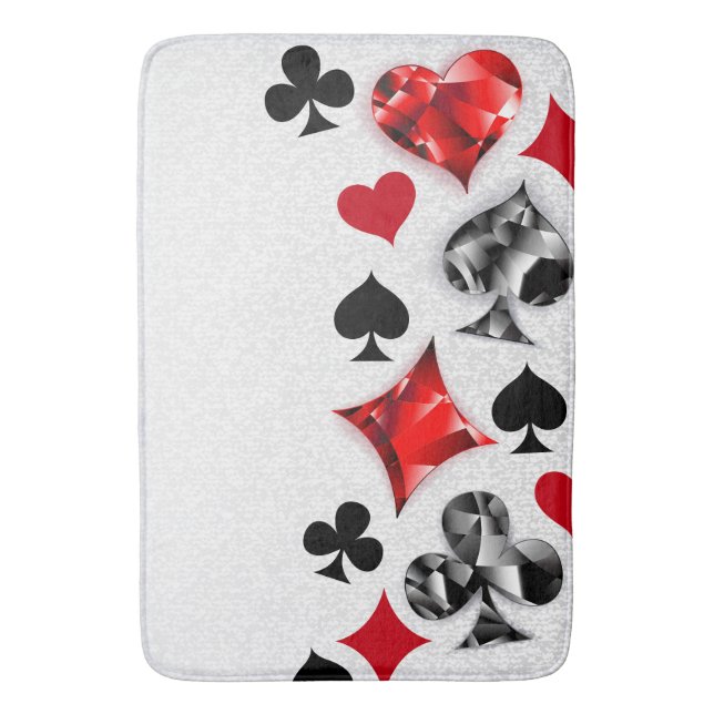 Tapis De Bain Joueur de poker Joueur de cartes de jouer costumes (devant Vertical)