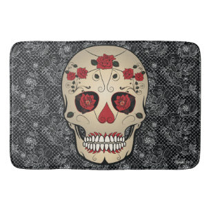 Tapis De Bain Jour de crâne de sucre du décor mort de maison d