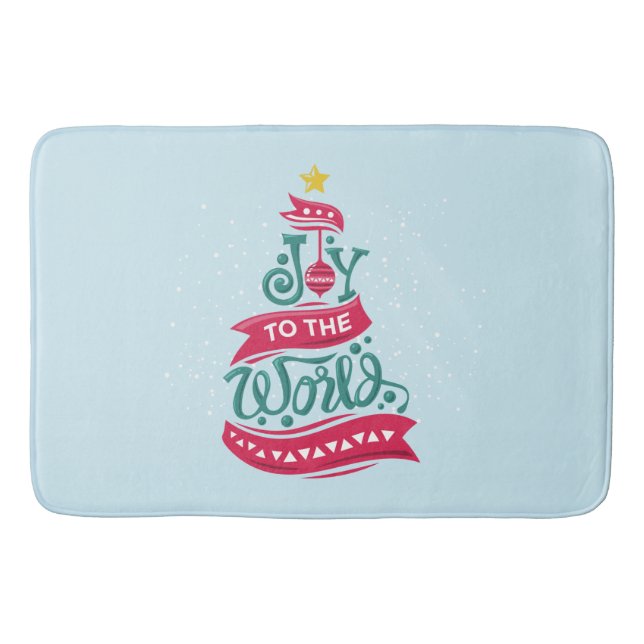 Tapis De Bain Joy to the World Christmas Citation Typographie (Devant)