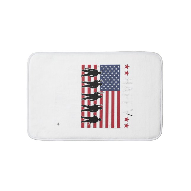 Tapis De Bain Joyeuse fête des vétérans Drapeau Silhouette Vecto (Devant)