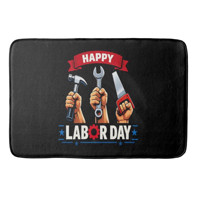 Tapis De Bain Joyeuse fête du travail (Devant)