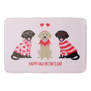 Tapis De Bain Joyeuse Saint-Valentin Chiens Labrador Retriever