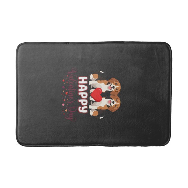 Tapis De Bain Joyeuse Saint-Valentin Couple Beagle (Devant)