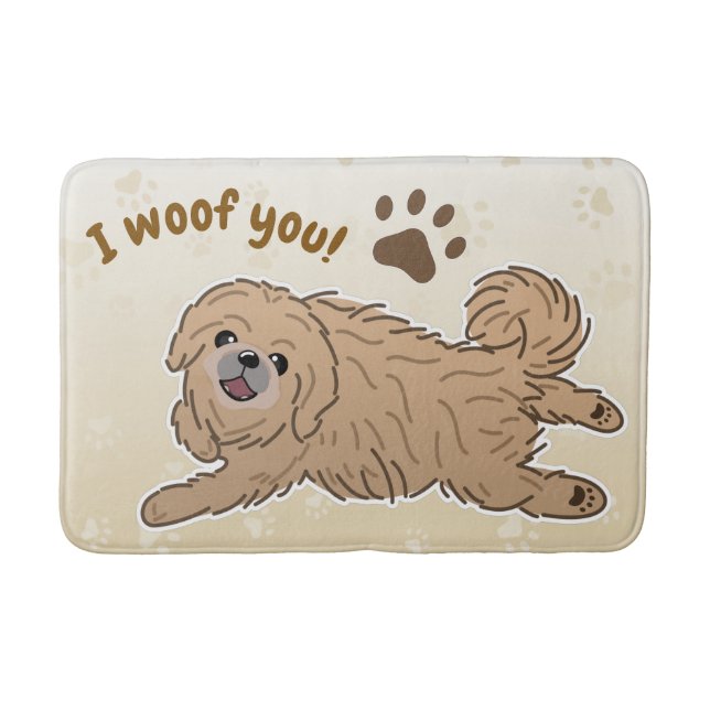 Tapis De Bain Joyeux Amoureux des chiens Pekingese Je Vous Oubli (Devant)