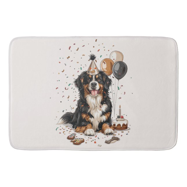 Tapis De Bain Joyeux anniversaire Bernese Mountain Dog (Devant)