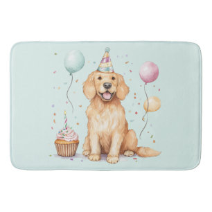 Tapis De Bain Joyeux Anniversaire Golden Retriever Chien