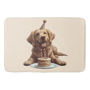Tapis De Bain Joyeux Anniversaire Golden Retriever Chien