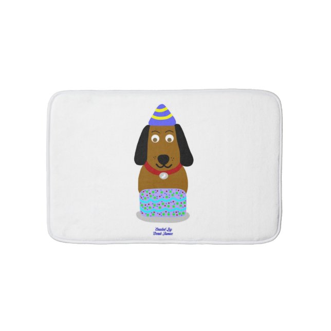 Tapis De Bain Joyeux Anniversaire Pup Petit Bain Mat (Devant)