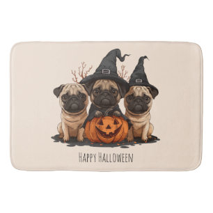 Tapis De Bain Joyeux Carlins d'Halloween Jack O Lanterns
