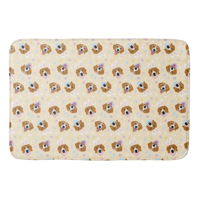 Tapis De Bain Joyeux Chiens Beagles de Pâques (Devant)