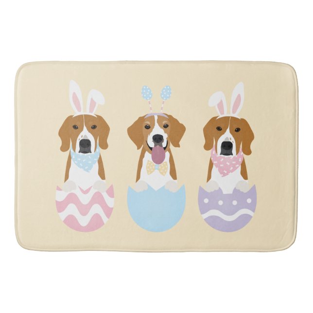 Tapis De Bain Joyeux Chiens Beagles de Pâques (Devant)