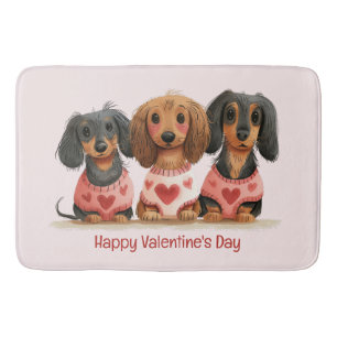 Tapis De Bain Joyeux Chiens de la fête des Valentines