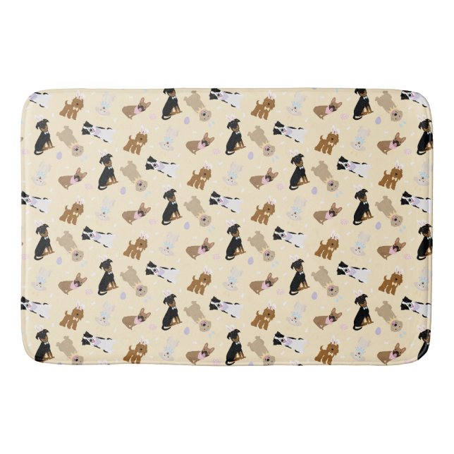 Tapis De Bain Joyeux Chiens de Pâques (Devant)