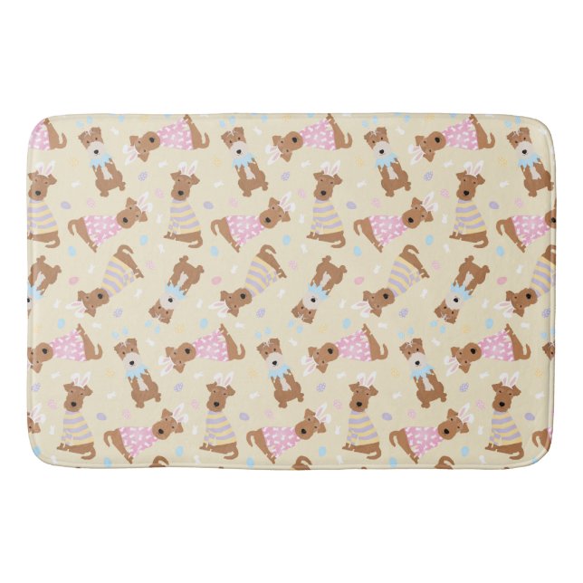 Tapis De Bain Joyeux Chiens de Terrier gallois de Pâques (Devant)