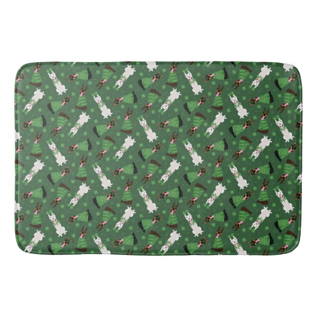 Tapis De Bain Joyeux Chiens Dobermann Jour de la Saint Patrick (Devant)