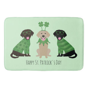 Tapis De Bain Joyeux Chiens du Labrador Jour de la Saint Patrick