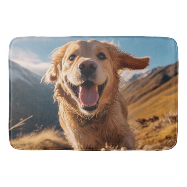 Tapis De Bain Joyeux Golden Retriever en cours (Devant)