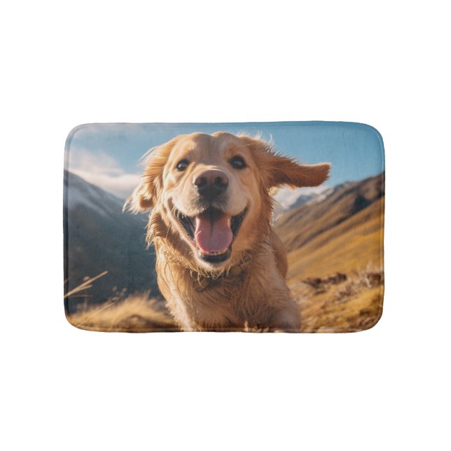 Tapis De Bain Joyeux Golden Retriever en cours (Devant)