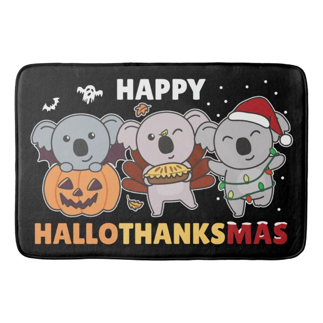 Tapis De Bain Joyeux Hallothanksmas Koalas Noël Koala Bath M (Devant)
