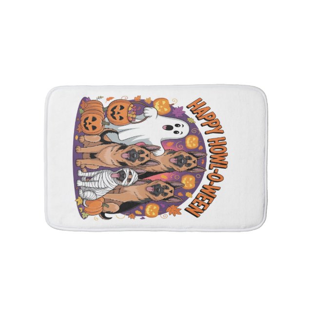 Tapis De Bain Joyeux Halloween Berger Allemand (Devant)