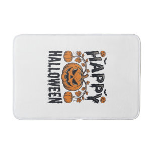 Tapis De Bain Joyeux Halloween Citrouille Design de Gravure Vint