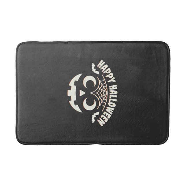 Tapis De Bain Joyeux Halloween Citrouille Visage Design_1 (Devant)