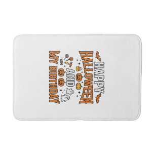 Tapis De Bain Joyeux Halloween Et Mon Anniversaire Design Vintag