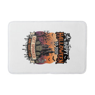 Tapis De Bain Joyeux Halloween Vous Maison Hantée Squelette Chau