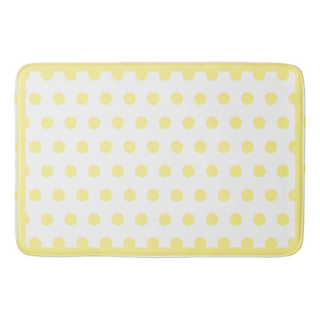 Tapis De Bain Joyeux Joyful Yellow À petits pois frontière jaune (Devant)
