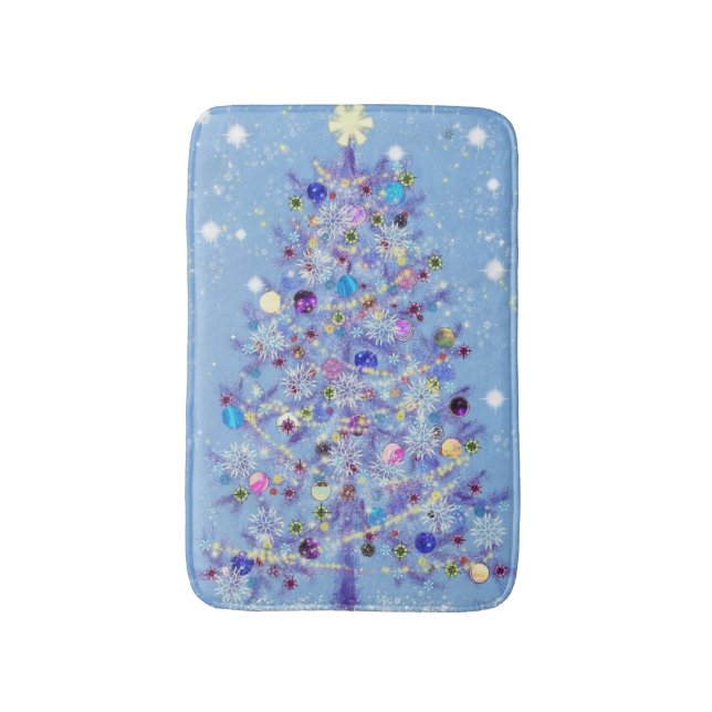 Tapis De Bain Joyeux Noël - Arbre de Noël (Devant (Vertical))