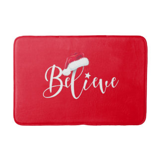 Tapis De Bain Joyeux Noël - Croyez en Père Noël avec Casquette r