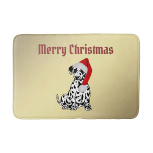 Tapis De Bain Joyeux Noël Dalmatien or