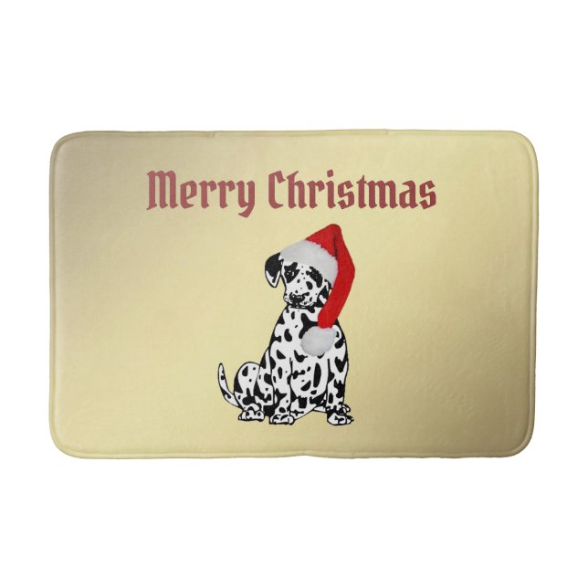 Tapis De Bain Joyeux Noël Dalmatien or (Devant)
