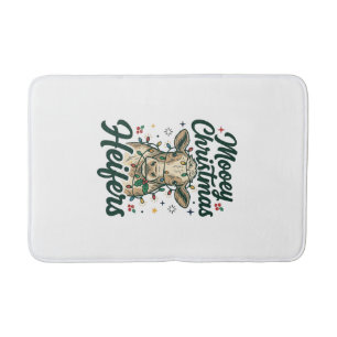 Tapis De Bain Joyeux Noël Génisses Drôle de Vache Noël Design