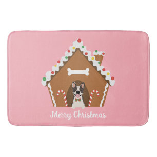 Tapis De Bain Joyeux Noël Gingerbread Maison de chien