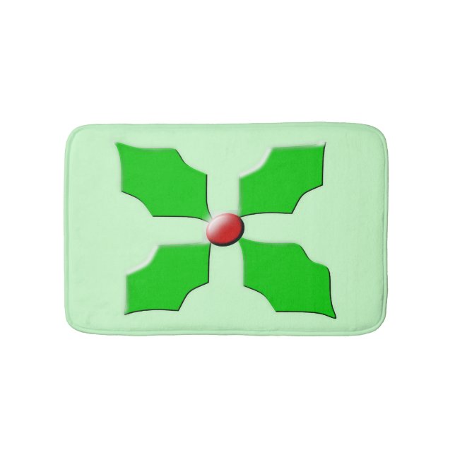 Tapis De Bain Joyeux Noël Holly Bath Mat (Devant)