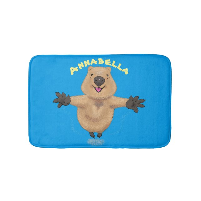 Tapis De Bain Joyeux sauter quokka dessin animé (Devant)
