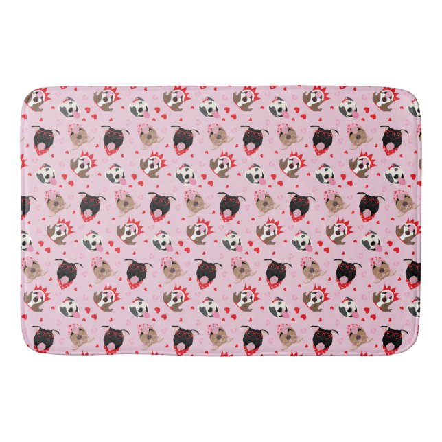 Tapis De Bain Joyeux Valentines Day American Pit Bull Terriers (Devant)