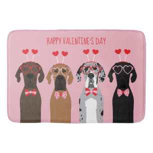 Tapis De Bain Joyeux Valentines Day Chiens de Danse
