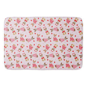 Tapis De Bain Joyeux Valentines Day Pembroke Welsh Corgi Chiens