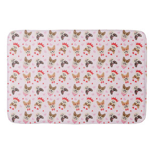 Tapis De Bain Joyeux Valentines Day Pembroke Welsh Corgi Chiens
