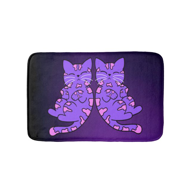 Tapis De Bain Jumeaux de Kitten violet (Devant)