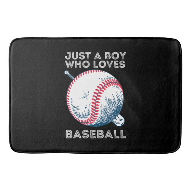 Tapis De Bain Juste un garçon qui aime le baseball (Devant)