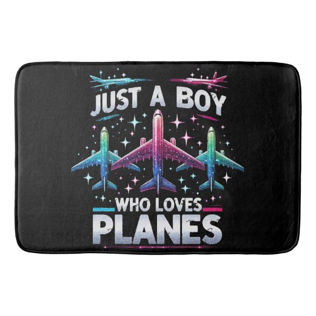 Tapis De Bain Juste un garçon qui aime les avions (Devant)