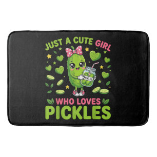 Tapis De Bain Juste une fille mignonne qui aime les cornichons