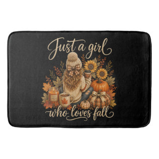 Tapis De Bain Juste Une Fille Qui Aime L'automne Mignon