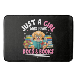 Tapis De Bain Juste Une Fille Qui Aime Les Chiens Et La Lecture 