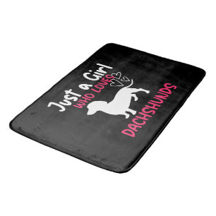 TAPIS DE BAIN JUSTE UNE FILLE QUI AIME LES DACHSHUNDS