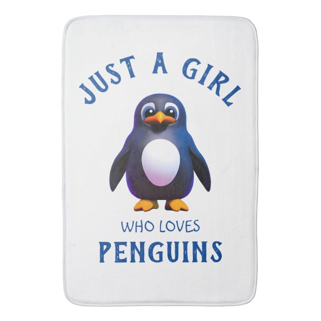 Tapis De Bain Juste une fille qui aime les pingouins (devant Vertical)
