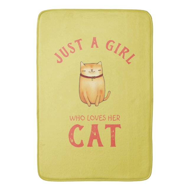 Tapis De Bain Juste une fille qui aime son chat (devant Vertical)